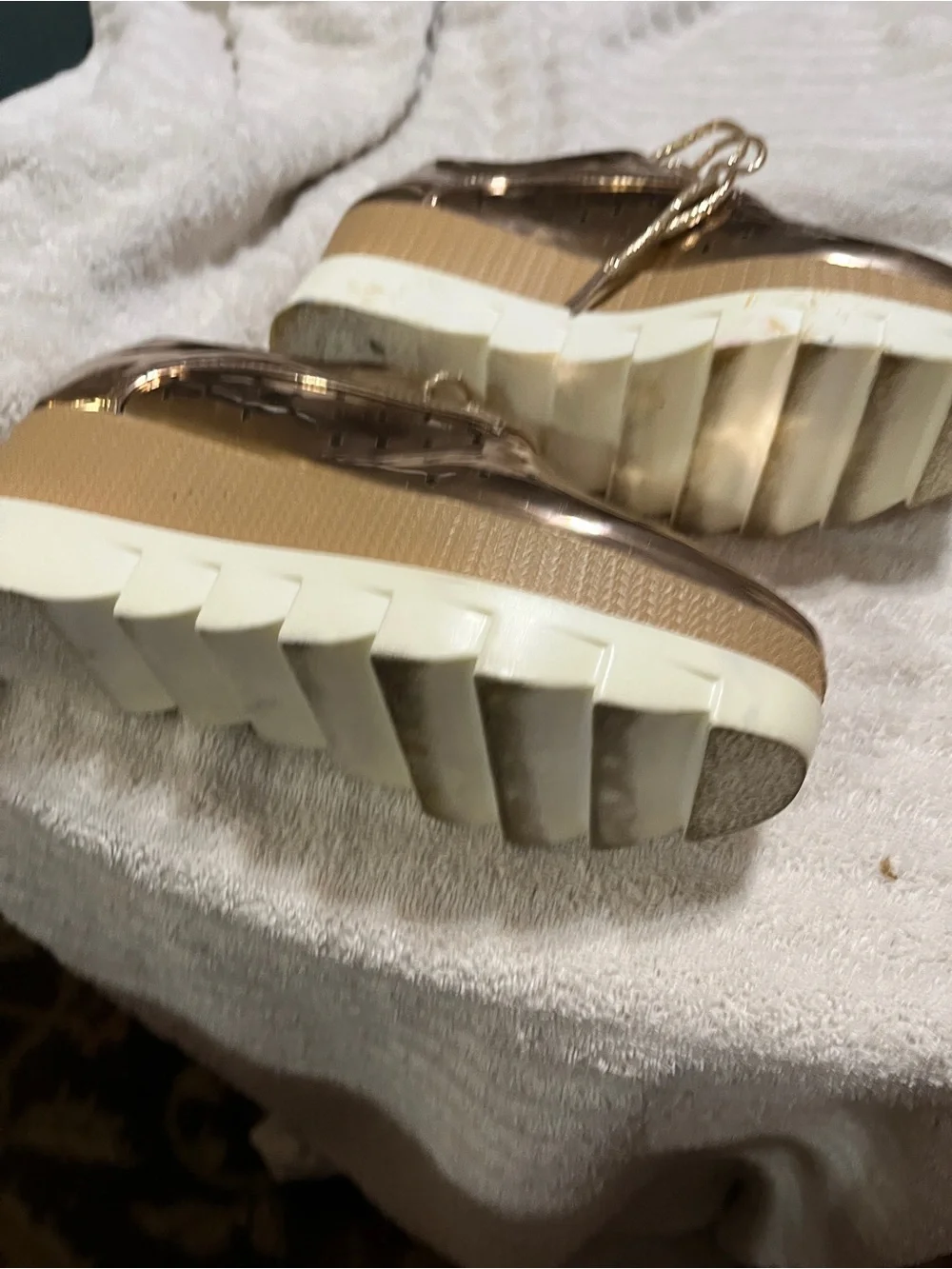 Cupid Metallic Rose Gold Platform Oxfords. 8